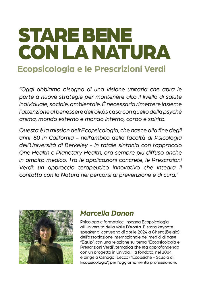  Ecopsicologia e Prescrizioni Verdi a Trieste con la dott.ssa Marcella Danon